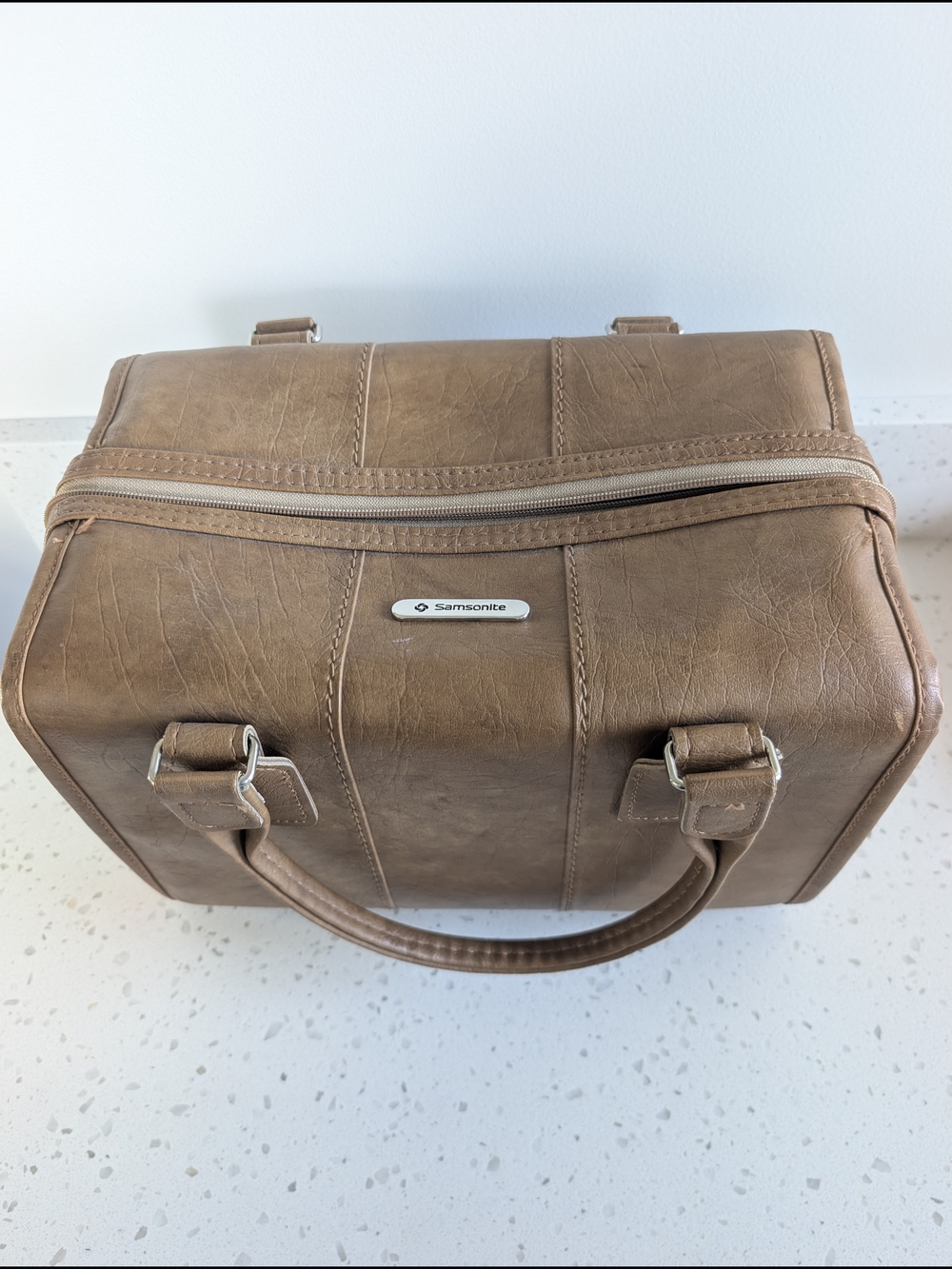 Vintage Samsonite Brown Leather Travel Bag
